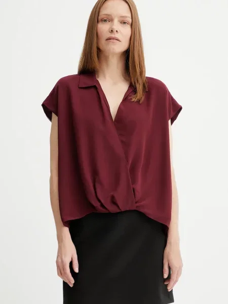 Bluza Calvin Klein za žene bez uzorka bordo