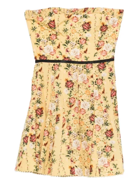 Rochie mini Agua By Agua Bendita cu model floral de costum galben