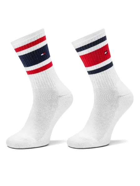 Дълги чорапи Tommy Hilfiger бял