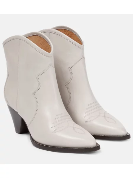 Botine Isabel Marant din piele cowboy bej
