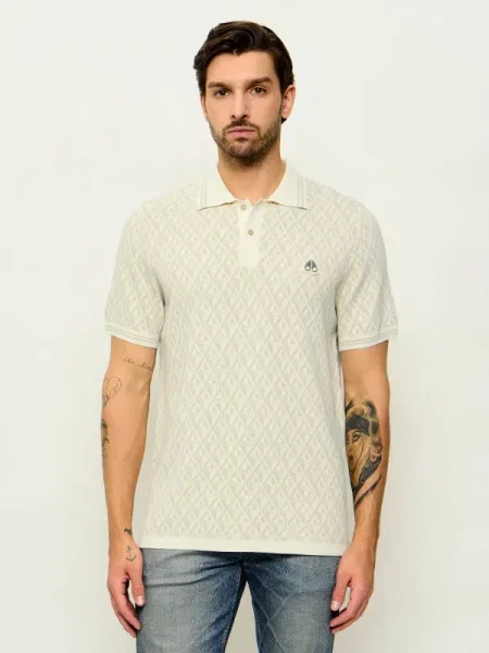 Tricou polo Moose Knuckles bej