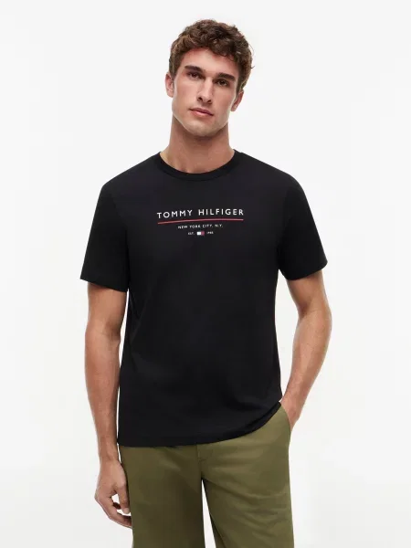 TOMMY HILFIGER Tricou roșu alb negru