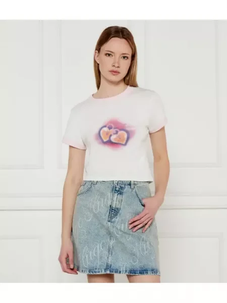 Hugo Blue Póló | Cropped Fit fehér