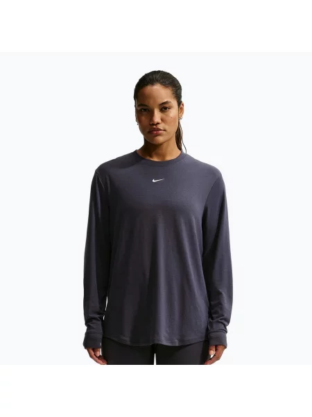 Дамска блуза с дълъг ръкав за тренировка Nike One Relaxed Dri-Fit gridiron/white бяло