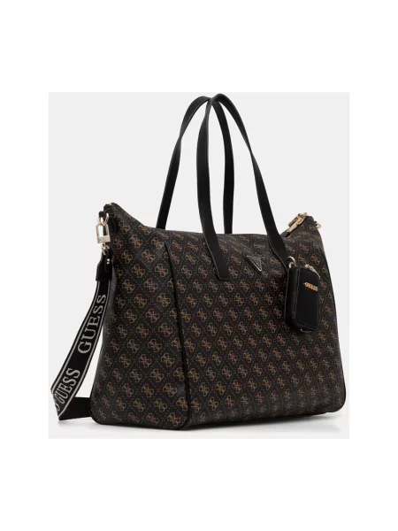 Guess torebka shopper z imitacji skóry LATONA brązowa