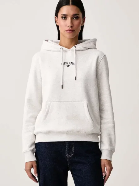 Guess Jeans hanorac cu glugă pentru femei cu gri