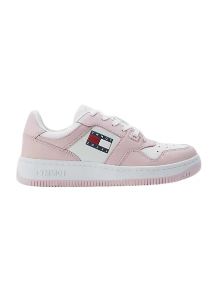 Sneakersy Tommy Jeans skórzane retro różowe