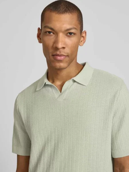 Koszulka polo o kroju regular fit z mieszanki bawełny i lnu model MATTIS' Selected Homme