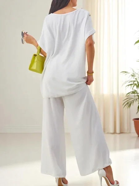 Pantaloni Resti scurte alb