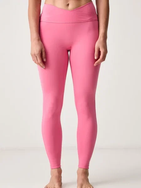 Yoga pantaloni Adidas Performance cu dungi roz
