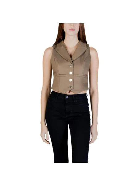 Vestă cu nasturi Morgan De Toi cu un singur rând de nasturi verde