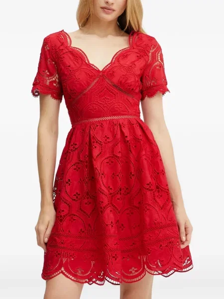 Rochie mini Morgan cu decolteu în V roșu