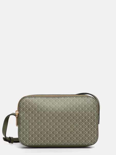 Calvin Klein crossbody kabelka z imitace kůže zelená