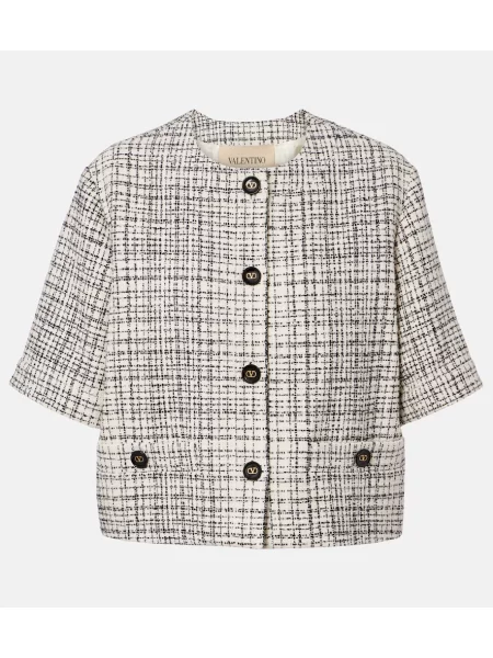 Geacă Valentino din tweed alb