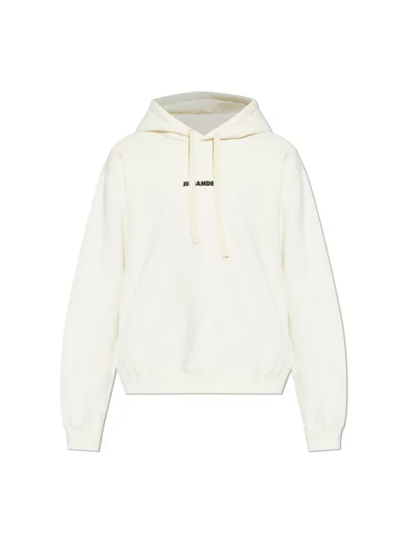 Bluza z kapturem Jil Sander z kapturem beżowa