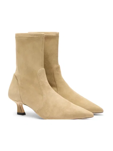 Botki Stuart Weitzman skórzane beżowe