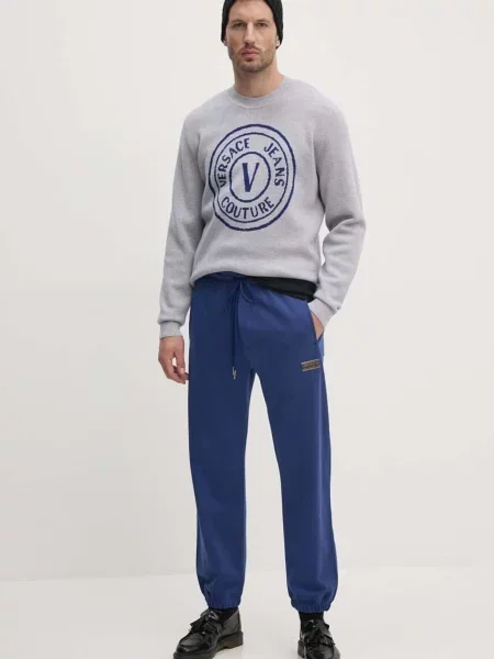 Versace Jeans Couture sweter wełniany szary