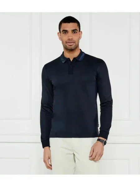 BOSS BLACK Polo H-Pleins | mercerizat negru