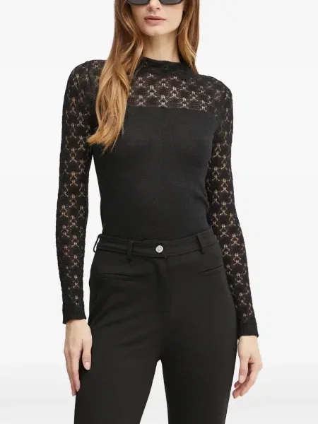 Top Karl Lagerfeld din dantelă lung negru