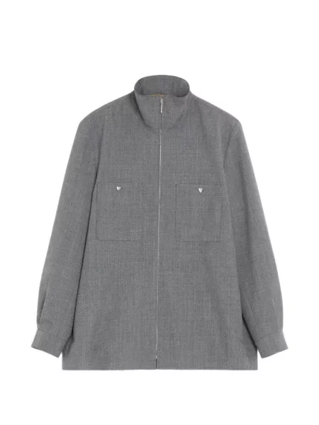 Jachetă-cămașă Valentino Garavani de lână gri