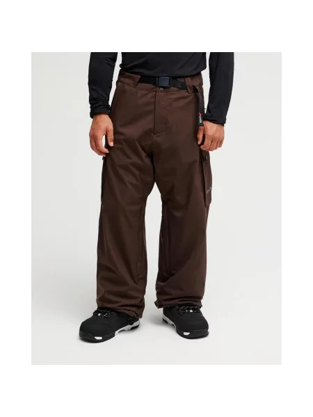 Długie spodnie Quiksilver Young Guns Snow Down Cargo brązowo S czarne