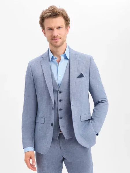 Finshley & Harding kurtka modułowa Steven Mężczyźni Modern Fit 26 niebieski