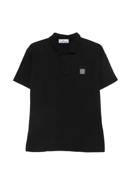 Polo majica Stone Island kamenje crna