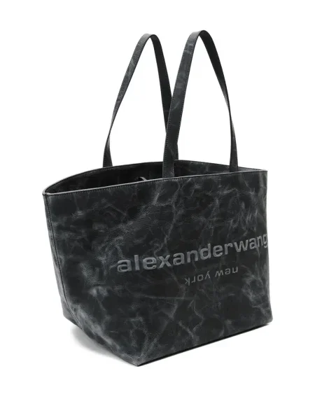 Geantă shopper Alexander Wang cu autograf negru