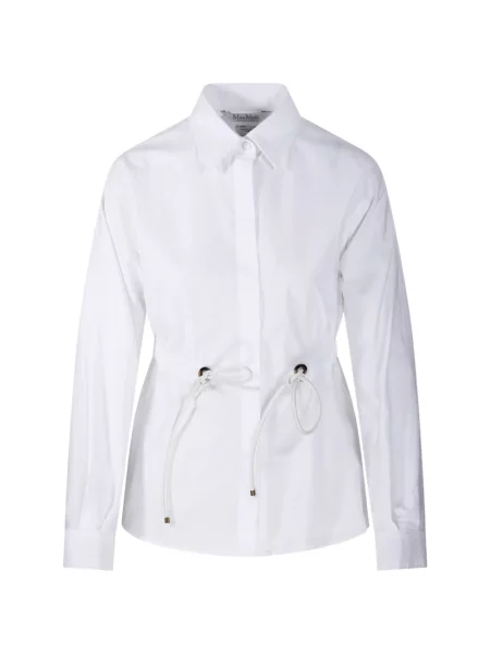 Sznurek ściągający koszula Max Mara biała