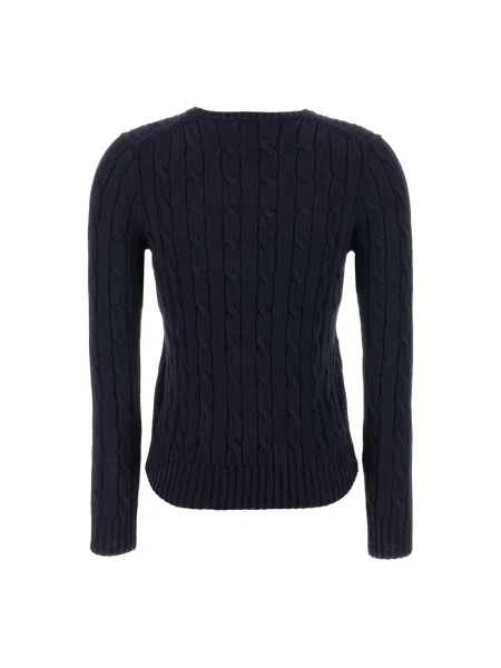 Sweter o kroju slim fit z czystej bawełny Polo Ralph Lauren granatowy