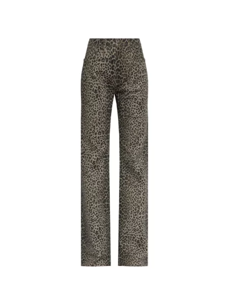 Blugi R13 cu imagine cu model leopard maro