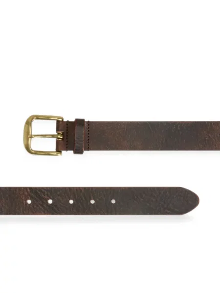 Curea Woolrich din piele cu autograf maro