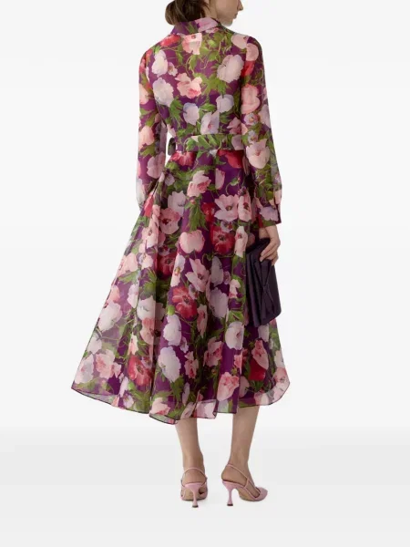 Rochie midi Carolina Herrera cu imagine violet