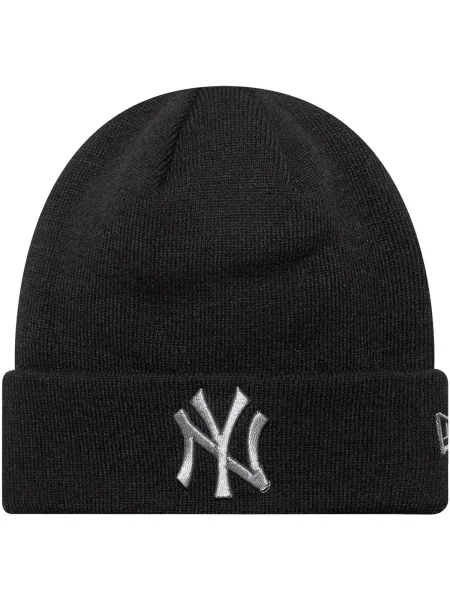 New Era Knit Medium MLB Metallic Beanie New York Yankees Black Universal negru