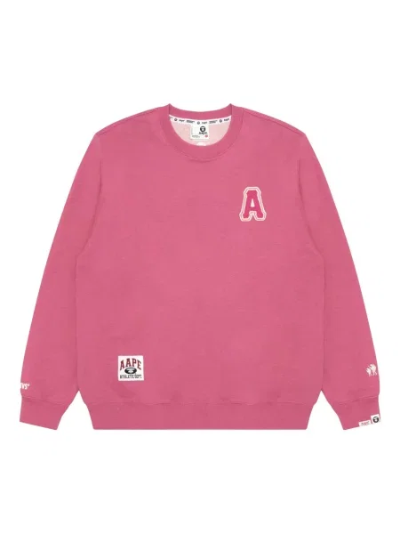 Hanorac crewneck Aape By A Bathing Ape cu broderie roz