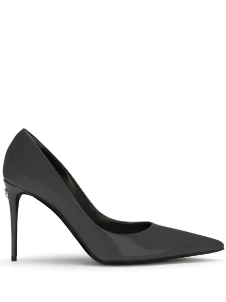 Pantofi cu toc Dolce & Gabbana din piele de lac gri