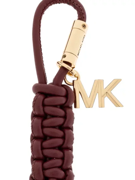 Кожена висулка Michael Michael Kors плетена с автограф червено