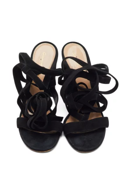 Sandale Gianvito Rossi din piele de căprioară cu legături negru