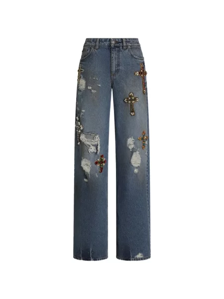 Hlače Dolce & Gabbana s vezom plava