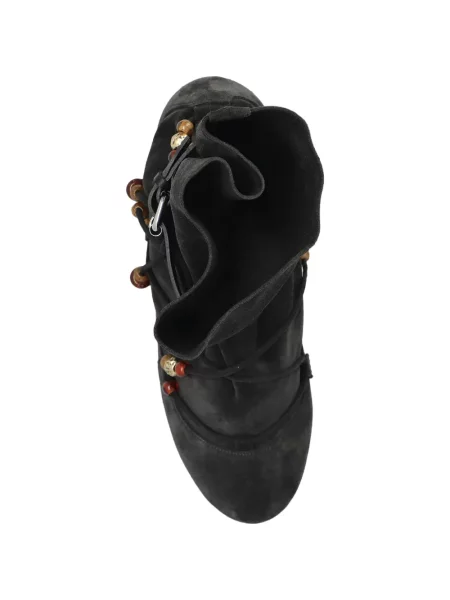 Боти Isabel Marant с връзки с дантела мъниста черно