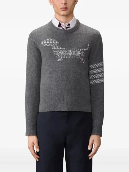 Pulover Thom Browne cu dungi gri