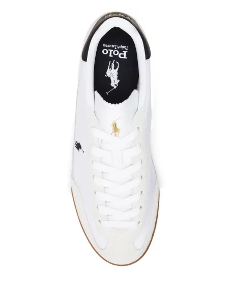 Πλεκτή μακρύς φόρεμα σε στυλ πουκάμισου Polo Ralph Lauren με halter λαιμόκοψη λευκό