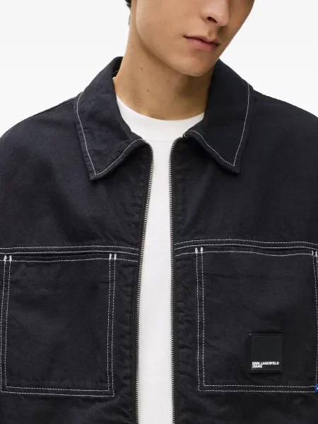 Geacă de blugi Karl Lagerfeld Jeans negru