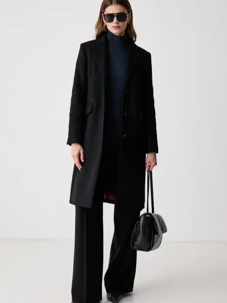 Palton Tommy Hilfiger de lână elegant negru