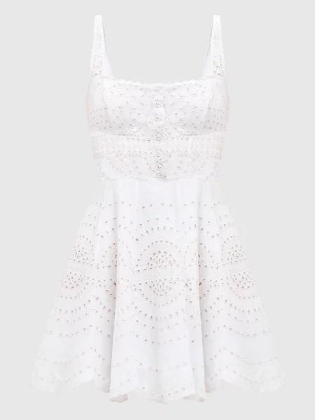 Сукня Winnie з льоном з вишивкою Charo Ruiz біла