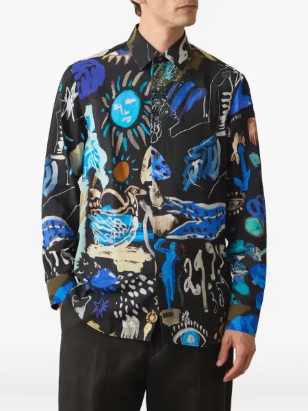 Cămașă Paul Smith cu imagine negru