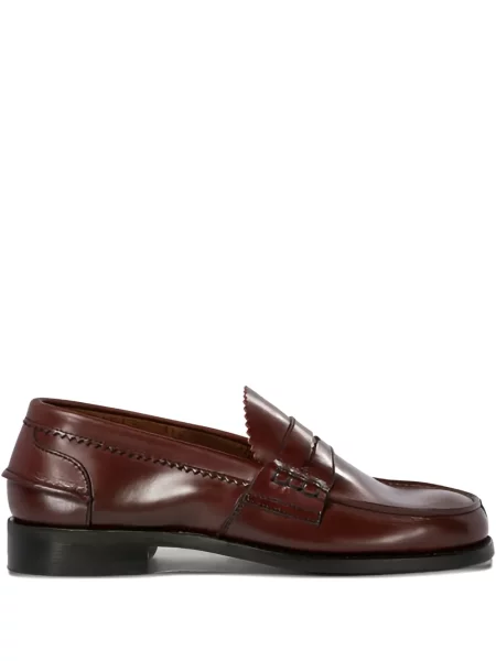Pantofi loafer Saxone Of Scotland din piele roșu