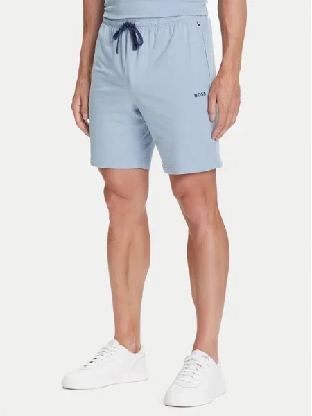 BOSS Спортни шорти Mix&Match светлосиньо