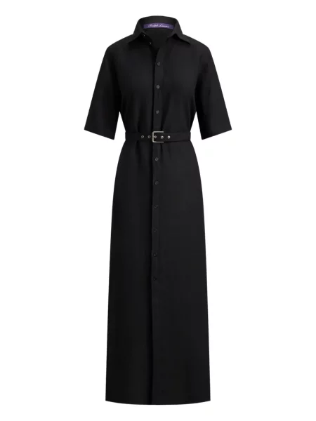 Maxi rochie tip cămașă Ralph Lauren Collection de costum negru