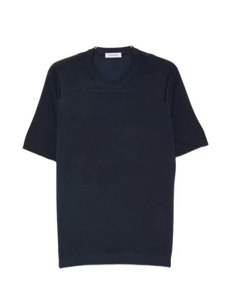 Scurt tricou Kangra cu decolteu rotund albastru